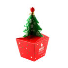 Logotipo de empacotamento da caixa da árvore das caixas do Natal engraçado que imprime caixas de presente pequenas