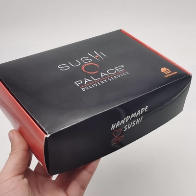 Caixa de empacotamento de papel do cartão branco feito sob encomenda do produto comestível do tamanho 300g 350g para o sushi